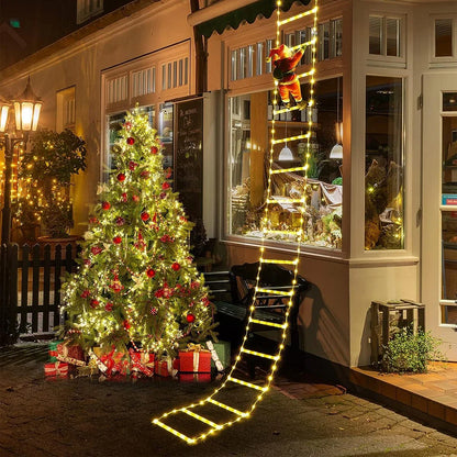Santa Claus Climbing Ladder LED Light – 3M Outdoor Christmas Decoration