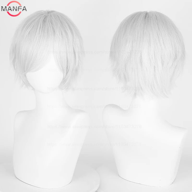 Short Straight Anime Cosplay Wig 30cm Multi-Color Unisex