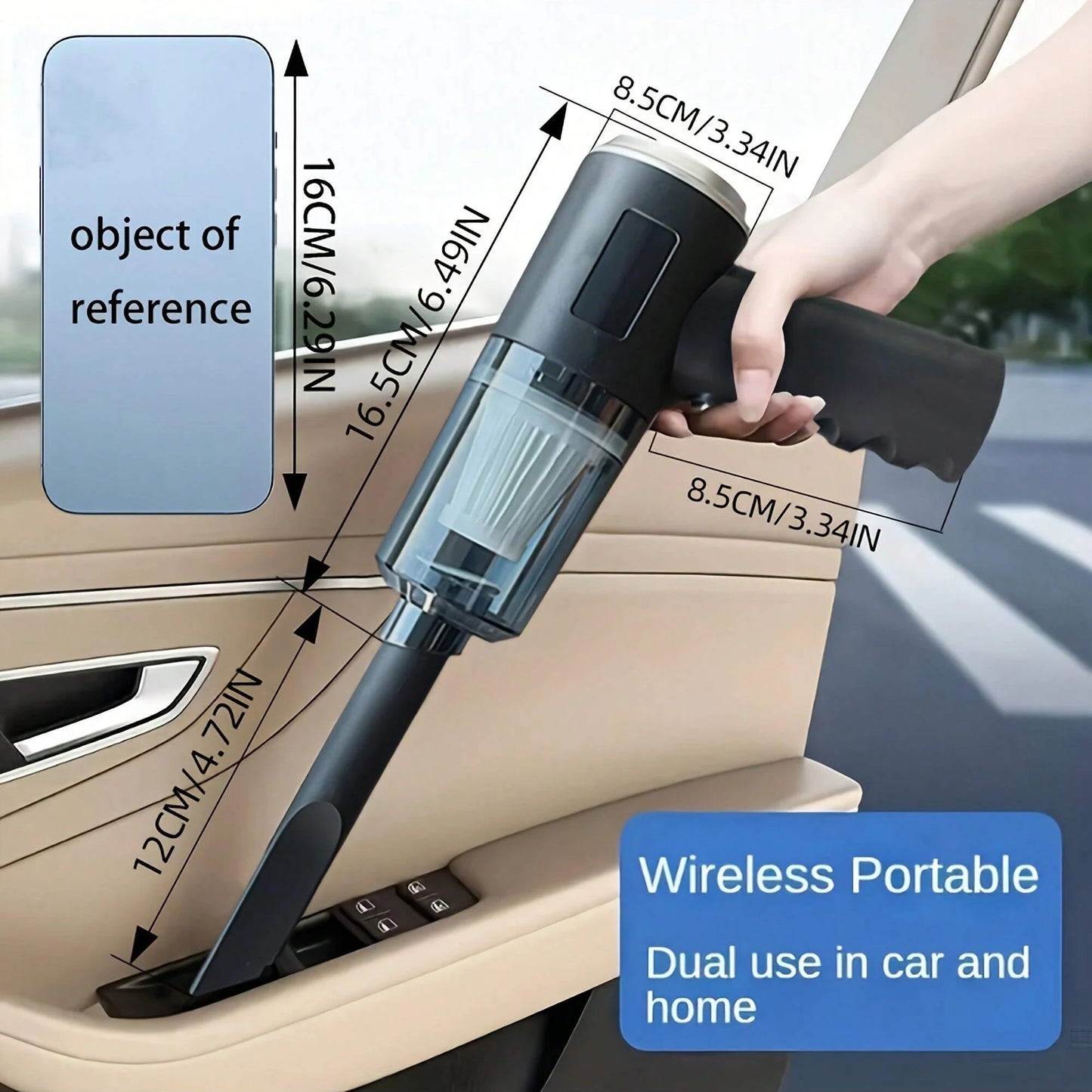 3-in-1 Handheld Vacuum Cleaner USB Rechargeable for Car & Home