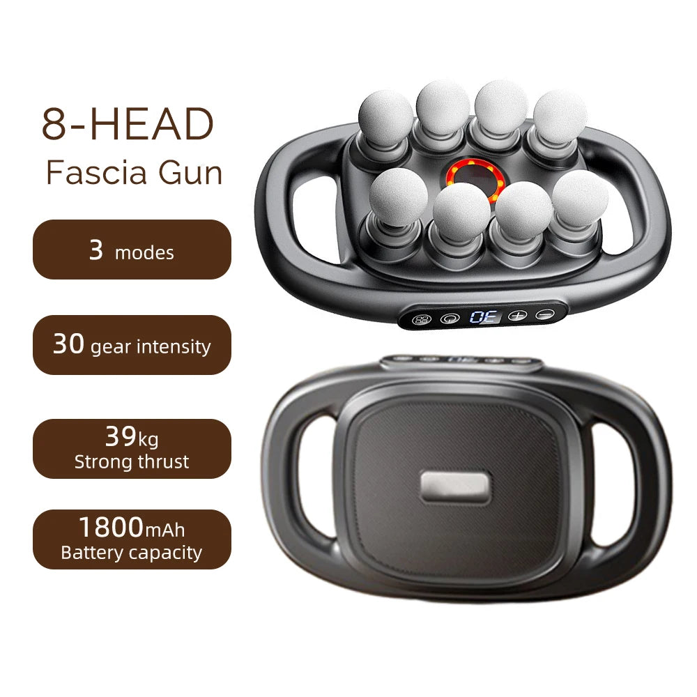 Fascia Gun Massager – Multi-Head High-Frequency Vibration