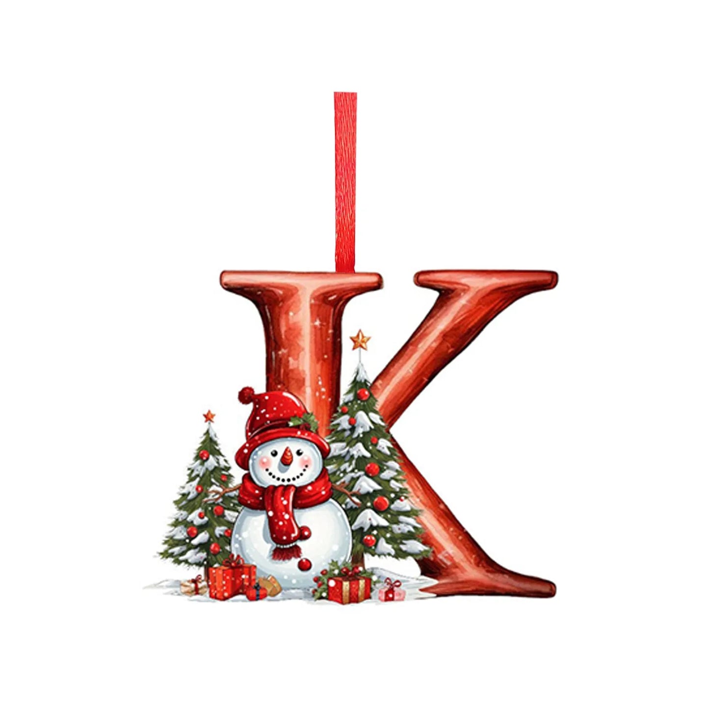 Acrylic Letter Christmas Tree Ornament – All 26 Letters