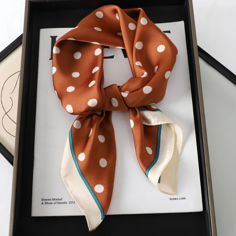 Silk Feel Square Scarf for Women – Satin Hair Wrap & Foulard Shawl
