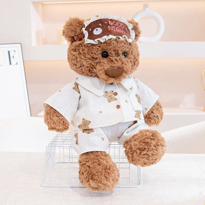 Pajama Teddy Bear Plush Stuffed Animal with Sleep Mask