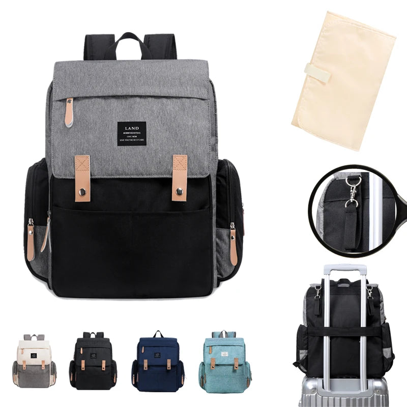 Large Capacity Diaper Bag Backpack with Changing Mat