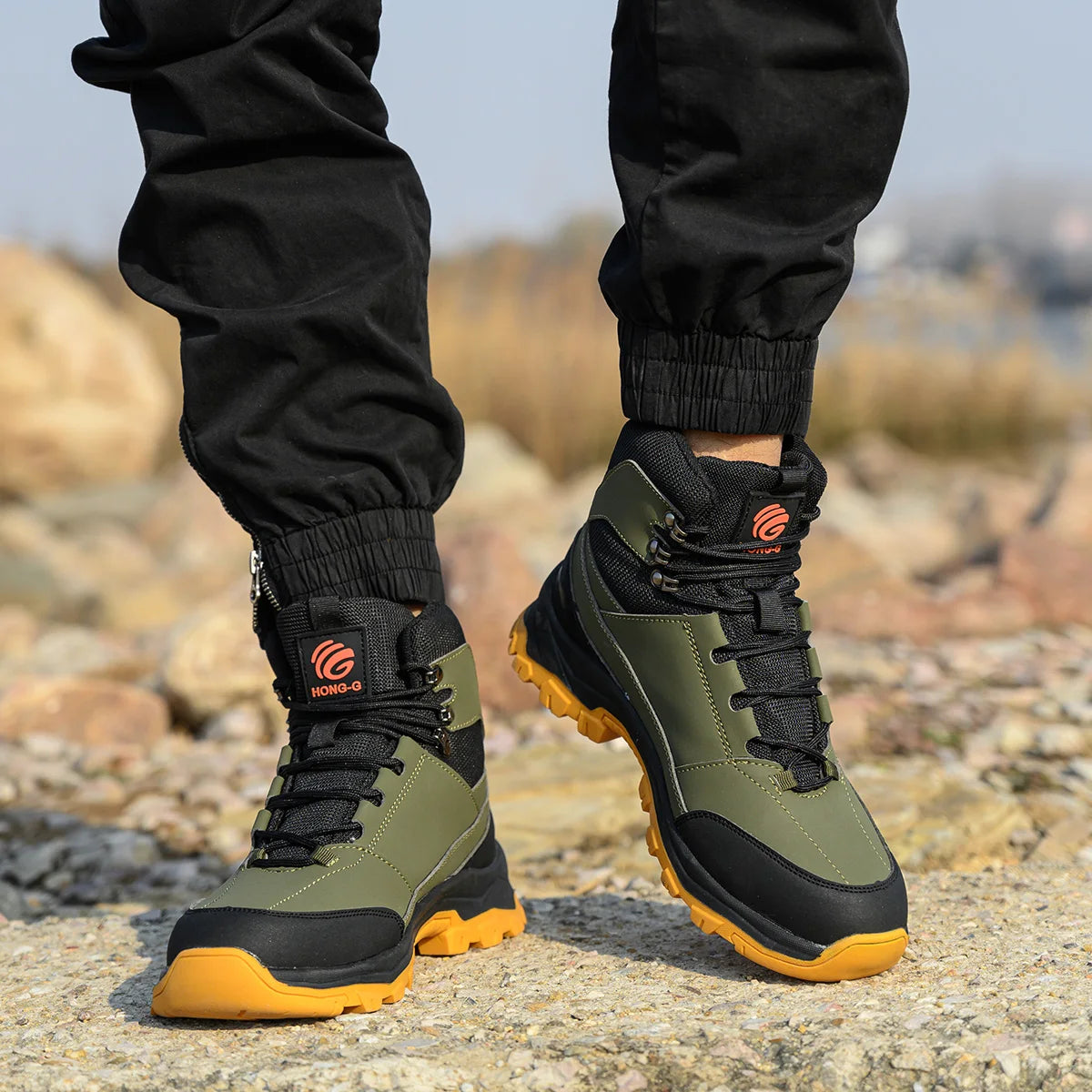 Steel Toe Work Boots Men - Breathable Safety Shoes Anti-Puncture