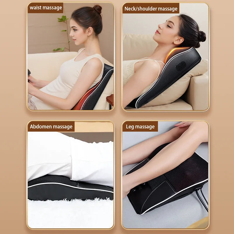 Electric Cervical Neck & Back Massager – Airbag Shiatsu with Heat