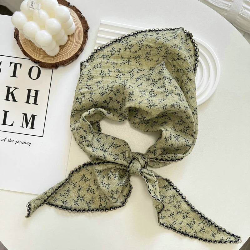 Floral Triangle Bandana Scarf – Women's Hair Head Wrap & Neck Tie
