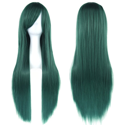 80cm Long Synthetic Cosplay Wig – Straight Hair, 36 Colors