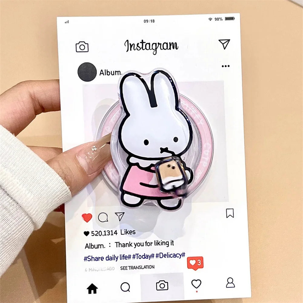 Cute Cherry Pink Miffy Rabbit Magnetic iPhone Case