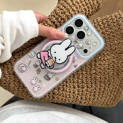 Cute Cherry Pink Miffy Rabbit Magnetic iPhone Case