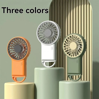 Foldable Handheld Mini Fan – USB Rechargeable with Carabiner Hook