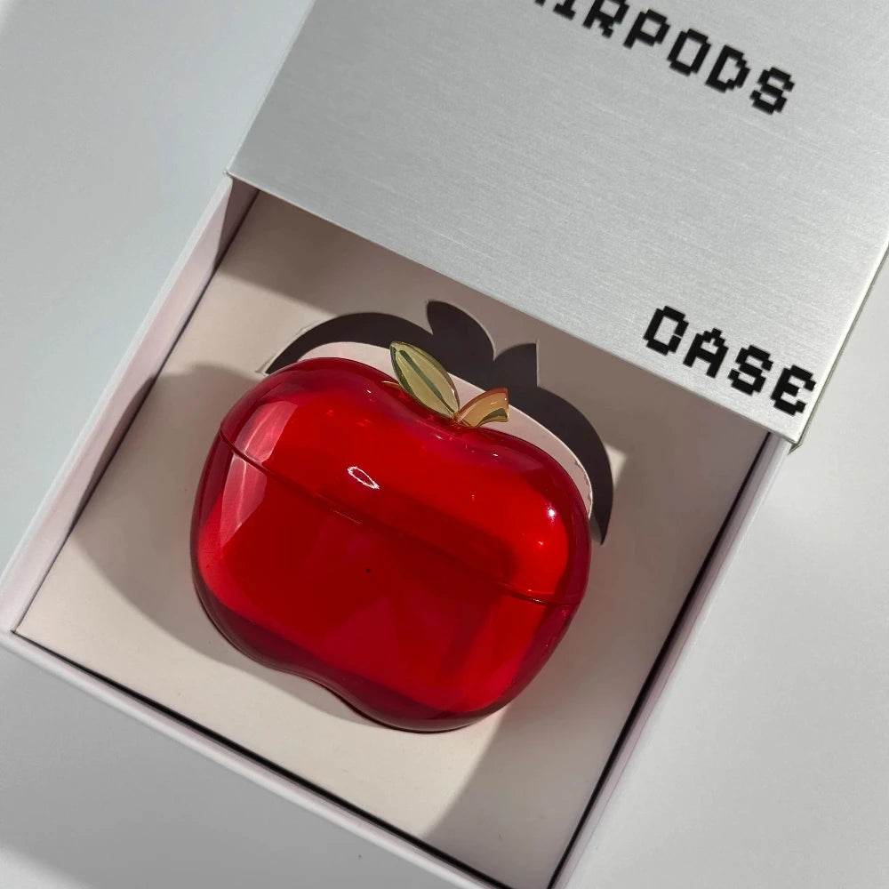 Apple Shape AirPods Case with Charm Lanyard – Drop-Proof TPU