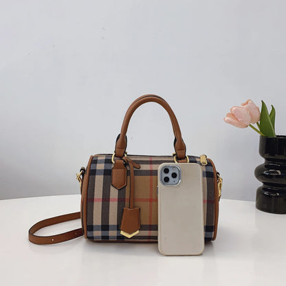 Plaid Crossbody Bag for Women – Classic Tartan PU Leather Handbag