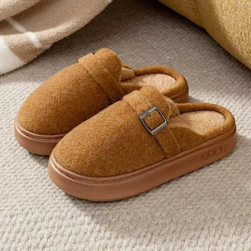 Women's Plush Platform Slippers – Fluffy Indoor House Shoes