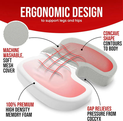 Ergonomic Memory Foam Seat Cushion for Office & Home