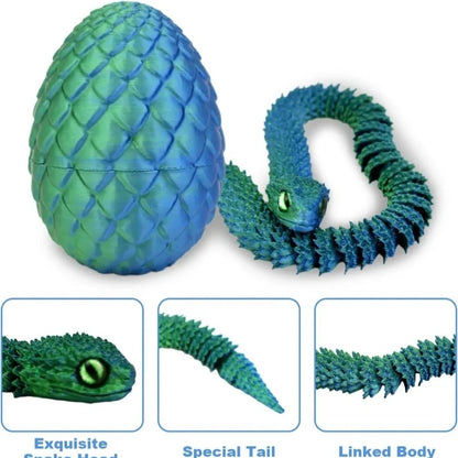 3D Printed Snake Egg Fidget Toy – Articulated Desk Ornament
