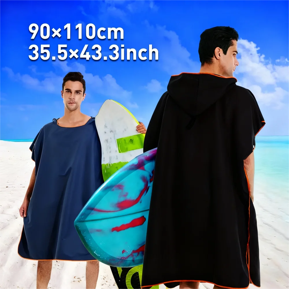 Hooded Changing Robe – Quick-Dry Microfiber Surf Poncho