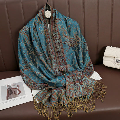 Paisley Print Cashmere Pashmina Shawl for Women – Warm Winter Wrap