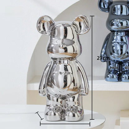 Bear Brick Ceramic Statue – Aesthetic Home Decor Figurine