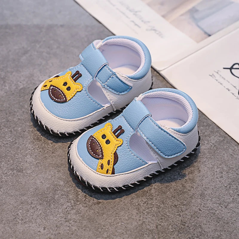 Cartoon Giraffe Baby Walking Shoes – Soft Sole for Boys & Girls