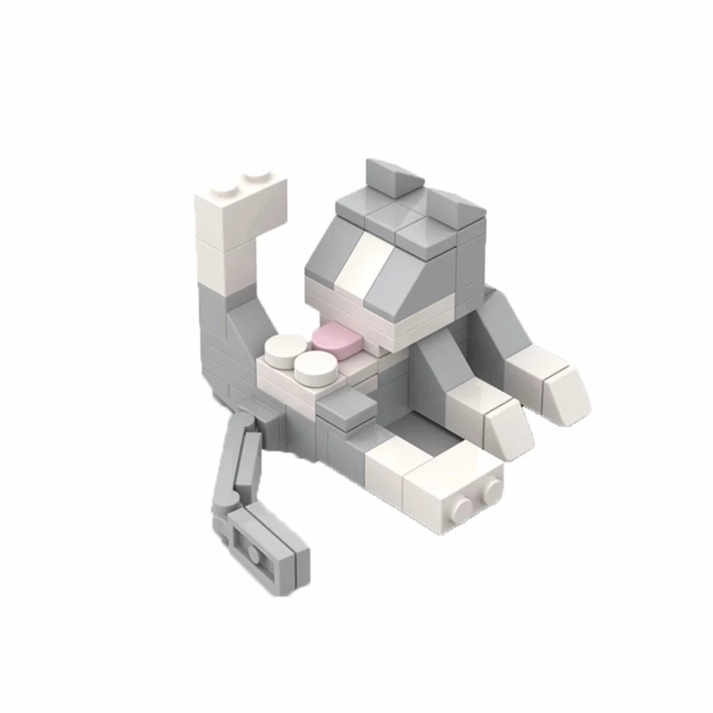 Cat Building Blocks MOC Set – Cute Animal Brick Figure for Kids