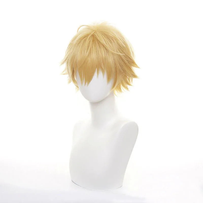 Blonde Short Spiky Anime Cosplay Wig – Heat Resistant Synthetic Hair for Men