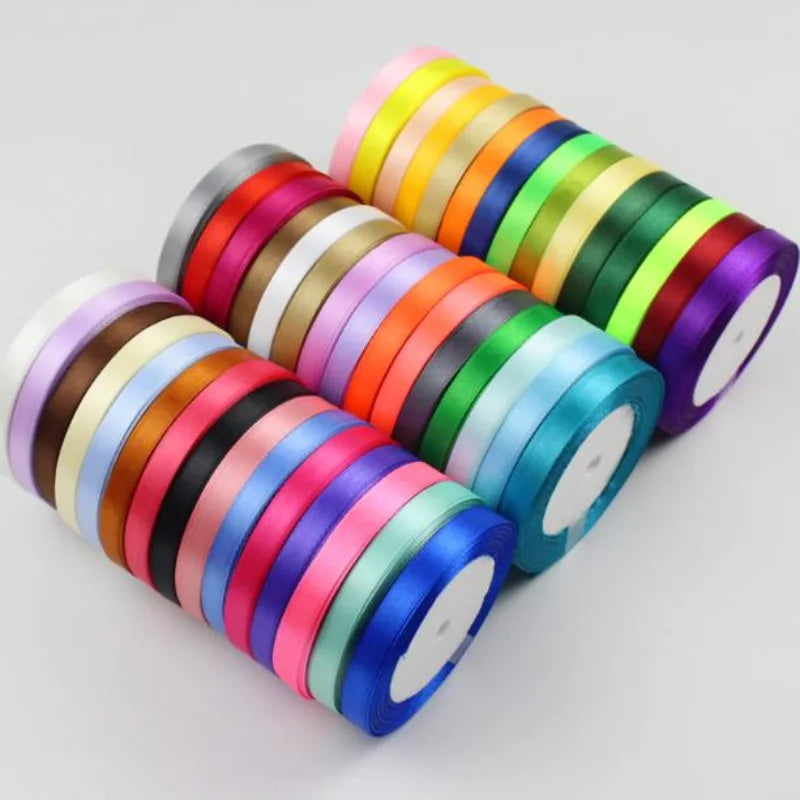Silk Satin Ribbon – Multi-Size & Color for Wedding, Christmas & Party Decor