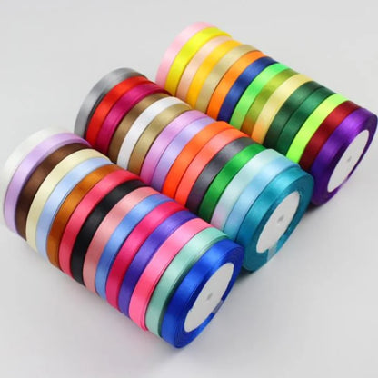 Silk Satin Ribbon – Multi-Size & Color for Wedding, Christmas & Party Decor