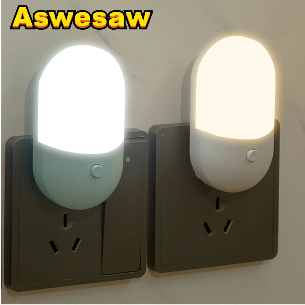 LED Plug-In Night Light – Bedside Lamp for Bedroom, Kids & Hallway