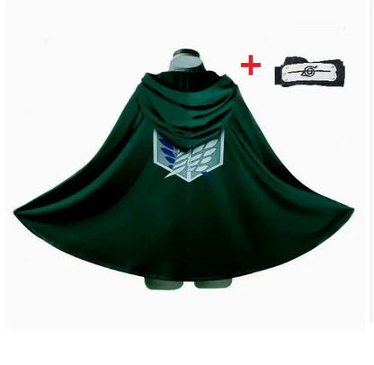 Attack on Titan Scouting Legion Cosplay Cloak Cape with Headband