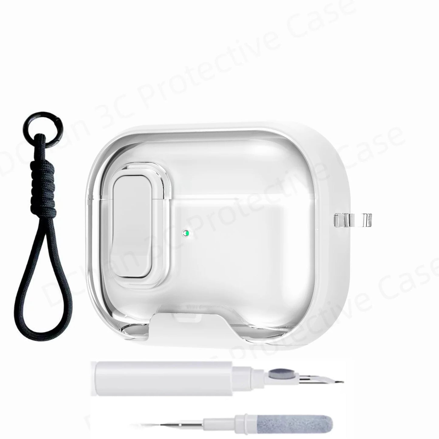 AirPods Pro 3 Clear Case with Cleaning Kit & Lanyard