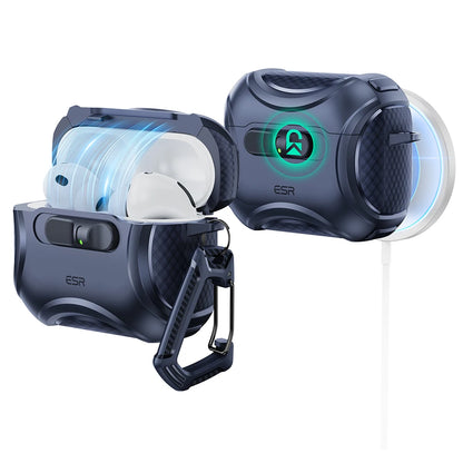 ESR AirPods Pro Case – Heavy-Duty Drop Protection with Carabiner Clip