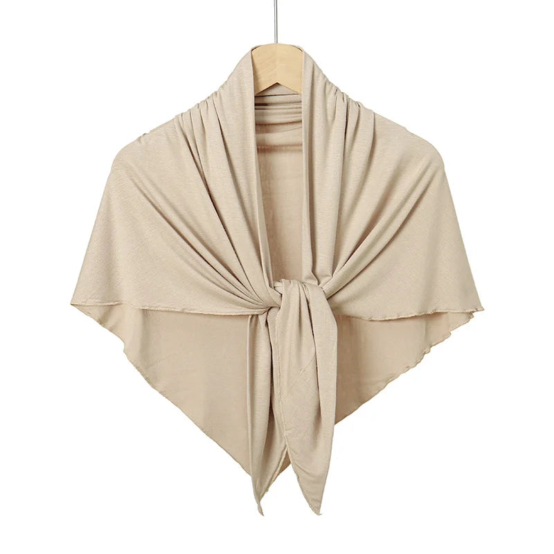 Cotton Triangle Hijab Scarf with Bow Detail – Muslim Women's Wrap