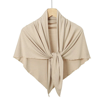 Cotton Triangle Hijab Scarf with Bow Detail – Muslim Women's Wrap