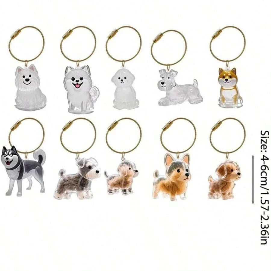 Pet Hair Memorial Keychain – Transparent Dog & Cat Pendant