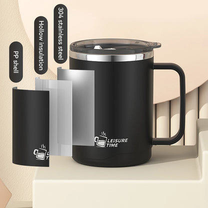 Insulated Coffee Mug with Handle – 500ml Stainless Steel Travel Cup