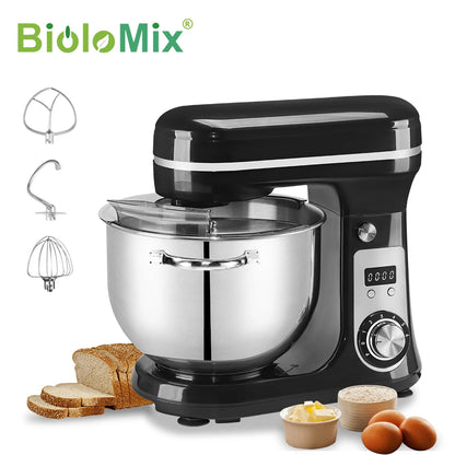 Stand Mixer 6L Quiet Motor with Stainless Steel Bowl & 3 Attachments