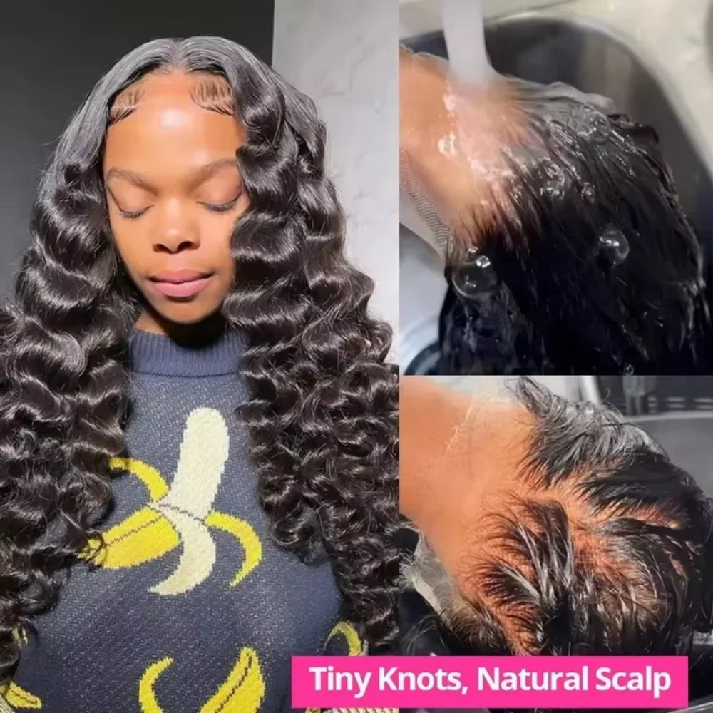Loose Deep Wave Lace Front Human Hair Wig – 13x4 & 13x6 HD Lace, 16–42 Inches