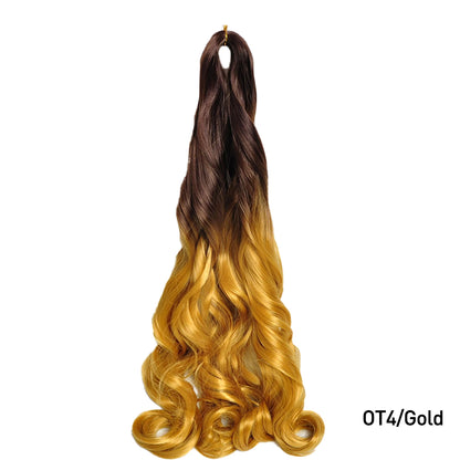 French Curl Braiding Hair 24 Inch – Pre-Stretched Synthetic Spiral Braids for Women