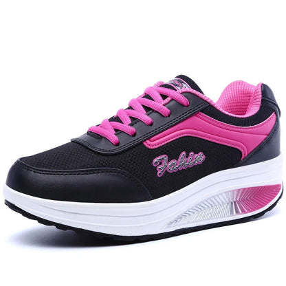 Women's Platform Walking Sneakers – Breathable Mesh