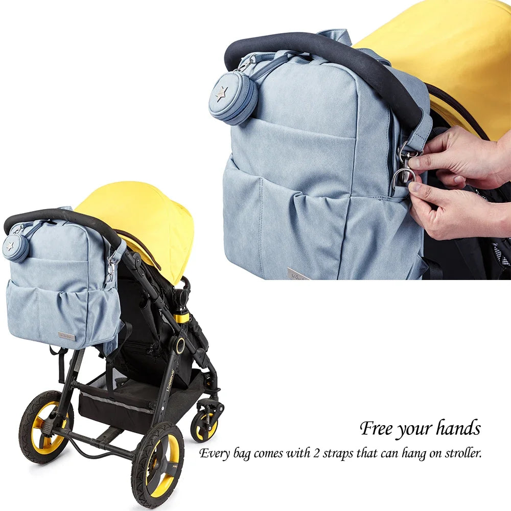 Soboba Large Capacity Waterproof Diaper Backpack with Pacifier Holder