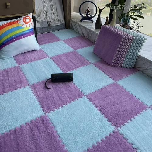 Soft Plush Interlocking Foam Puzzle Floor Mat Tiles