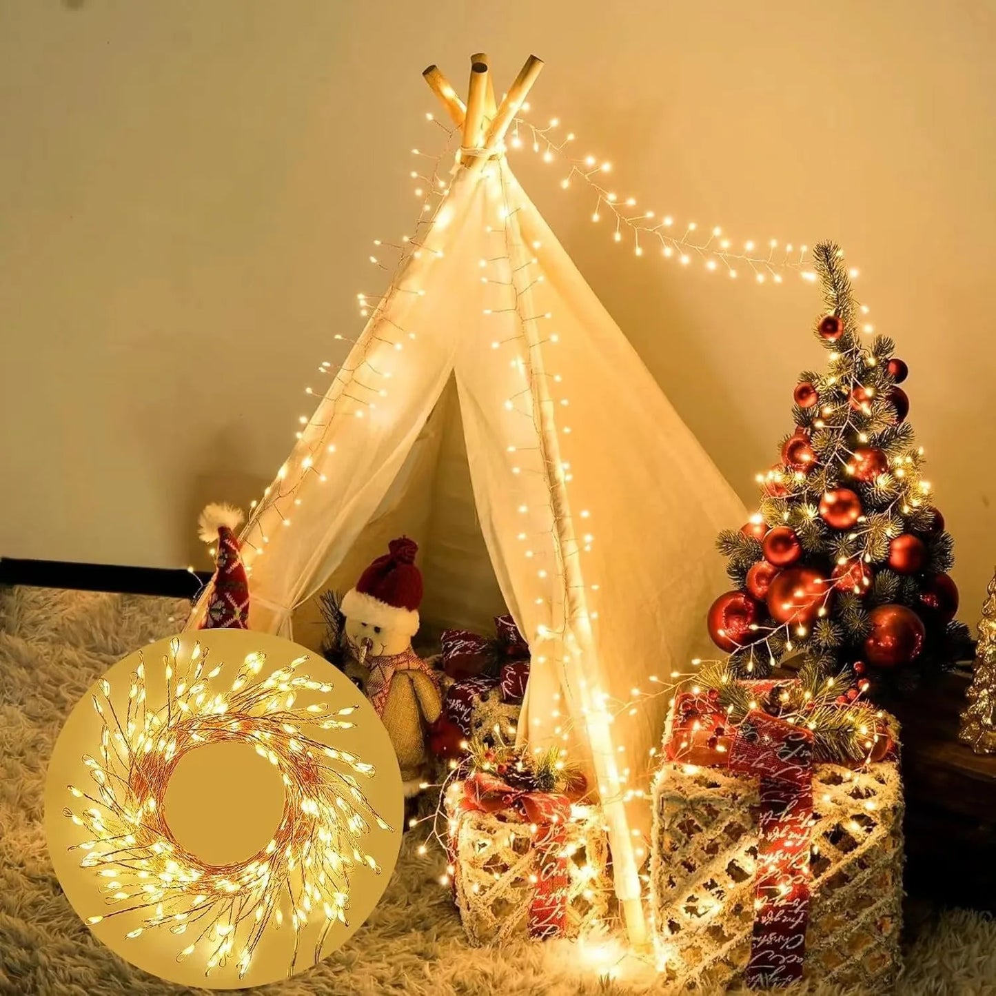 LED Firecracker Fairy String Lights – USB Powered with Remote Control, 3/6/9M