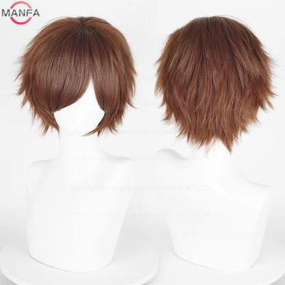Short Straight Anime Cosplay Wig 30cm Multi-Color Unisex
