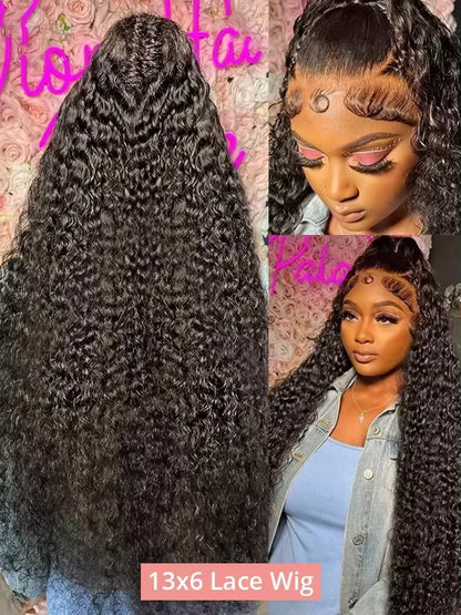Deep Wave HD Lace Front Wig Human Hair 200% 250% Density Pre-Plucked