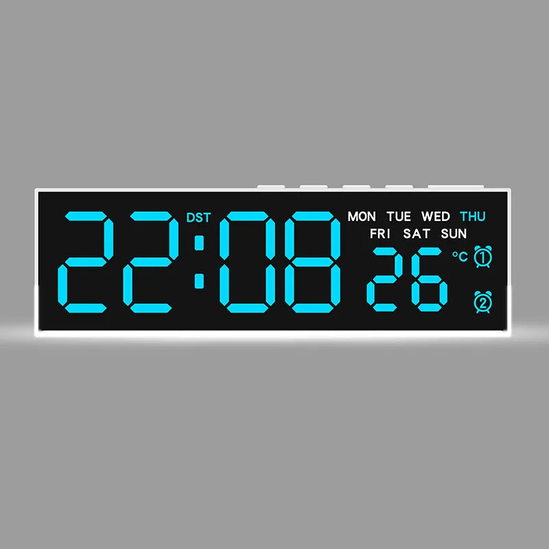 USB Digital Alarm Clock with Mood Light, Temperature & Dual Alarm