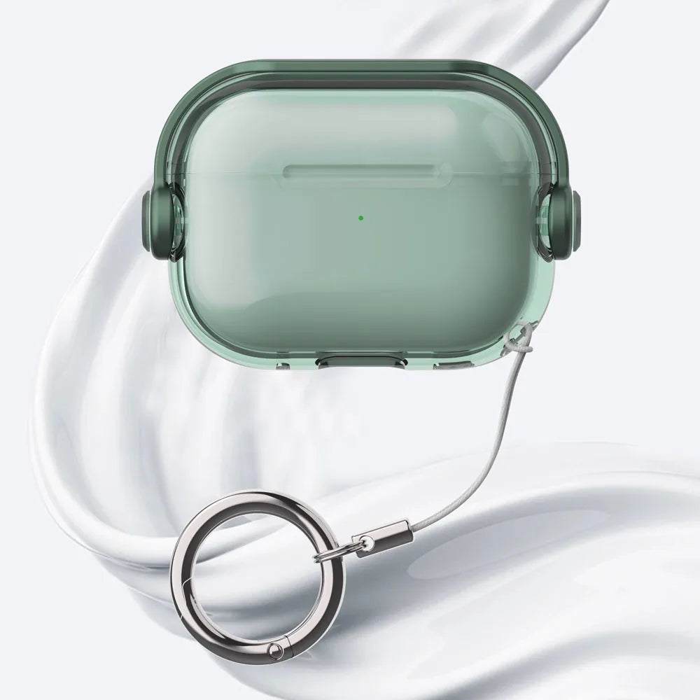 Clear AirPods Case with Security Lock Ring – Candy Color Cover