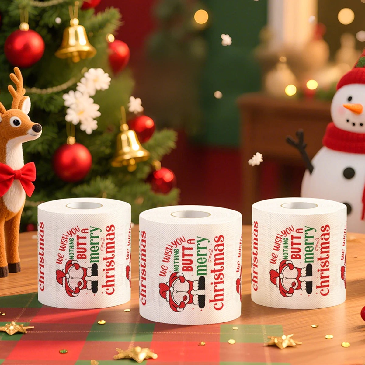 Christmas Printed Toilet Paper Roll – Festive Holiday Tissue