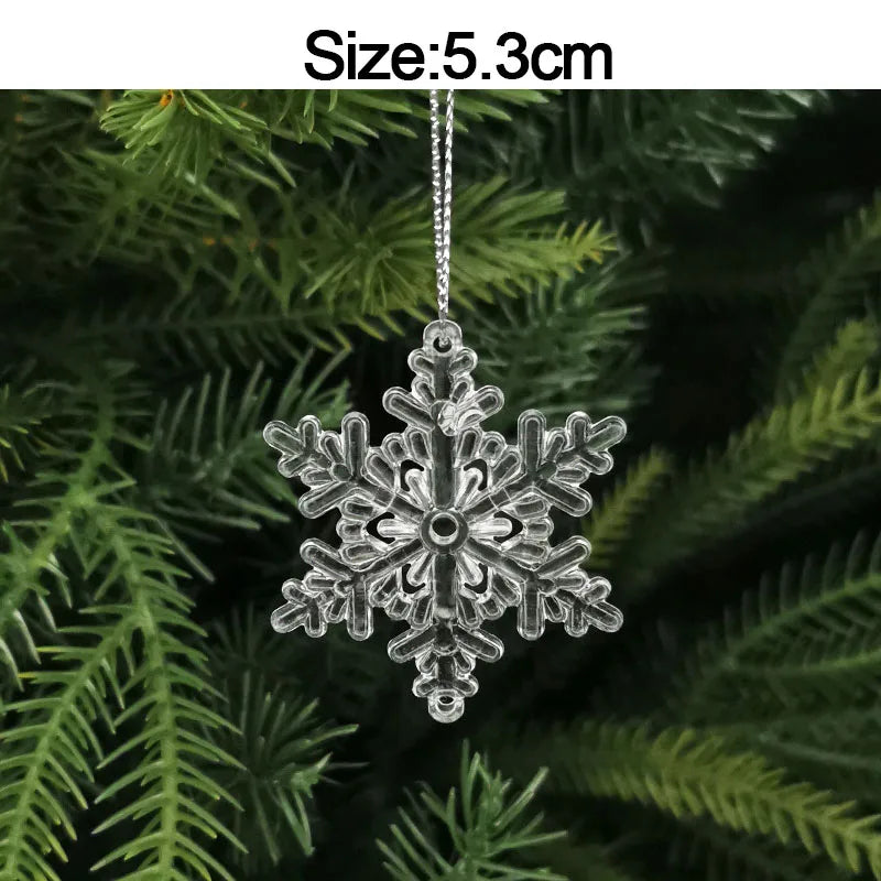 Crystal Acrylic Christmas Tree Hanging Ornaments – 5-Pack