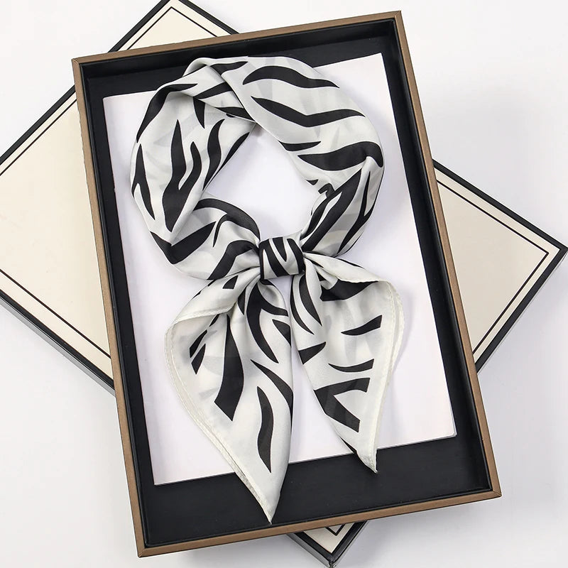 Silk Feel Square Scarf for Women – Satin Hair Wrap & Foulard Shawl